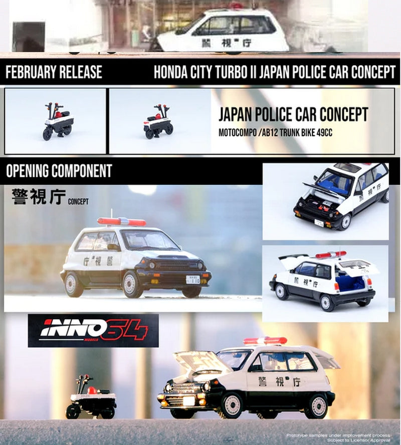 INNO 1:64 HONDA CITY TURBO II + moto